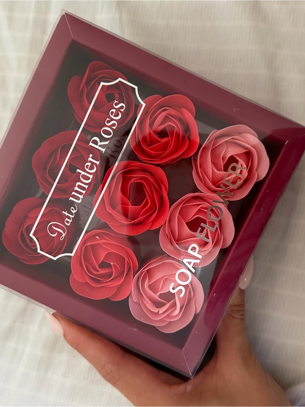 Soap Flower Gift Box - Red & Pink Rose Set